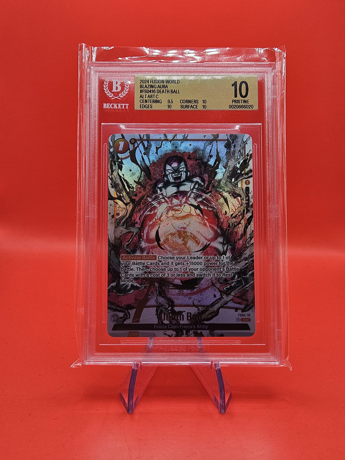 Dragon Ball Fusion World TCG Death Ball BGS 10 Pristine