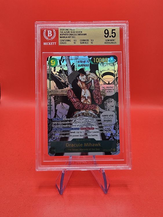 One piece TCG Dracule Mihawk BGS 10 ENG The Azure Sea Seven